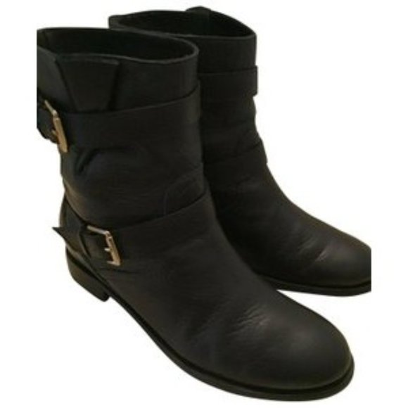 Kate Spade Black Leather Biker Pull-on Round Toe